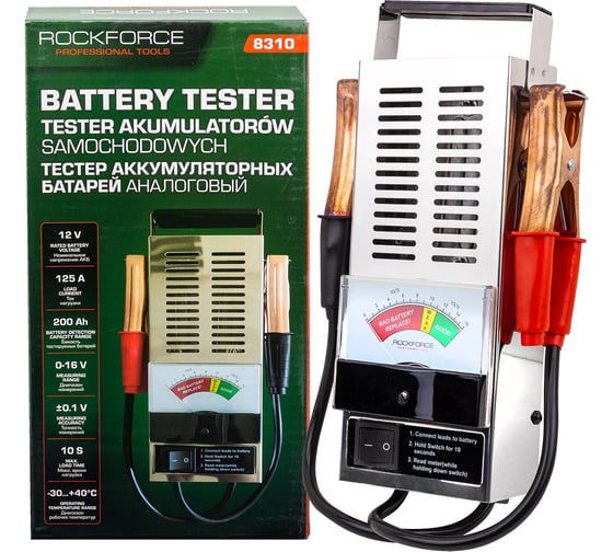 Изображение товара Аналоговый тестер аккумуляторных батарей ROCKFORCE 6V-12V, 200-1000А RF-8310(17788)