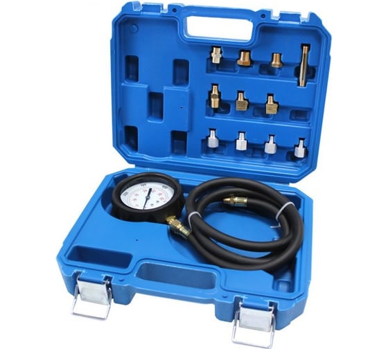 Изображение товара Тестер давления масла в наборе с резьбовыми адаптерами ROCKFORCE 12 предметов RF-912G02(15257)