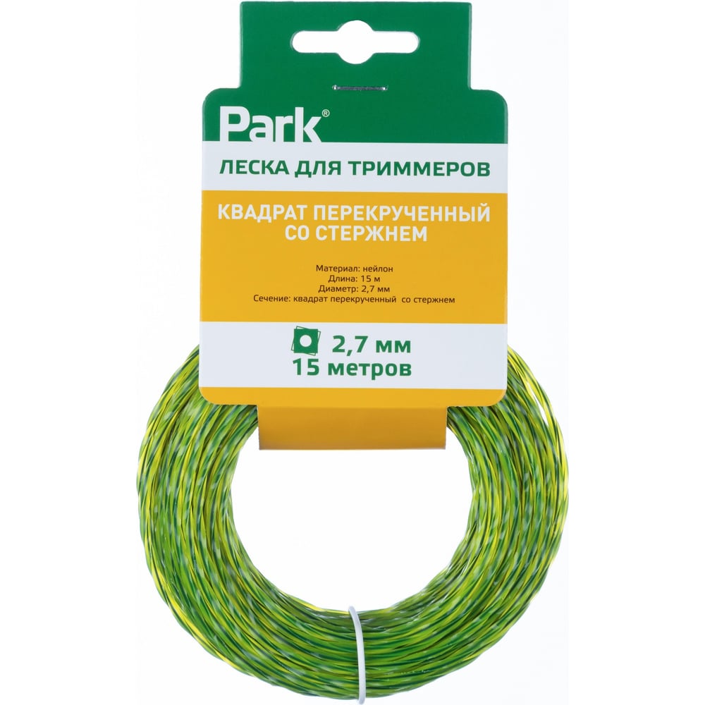 Изображение товара Леска для триммеров 2.7 мм 15 м квадрат армированная PARK 990622