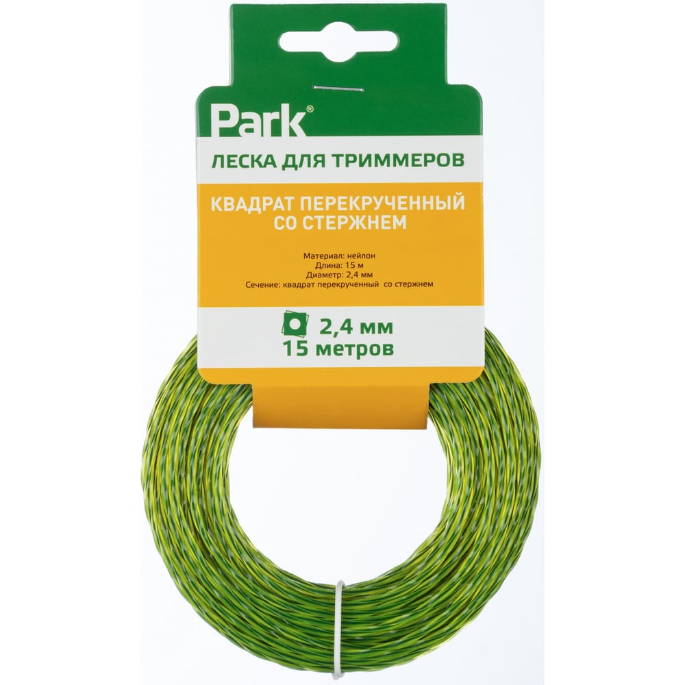 Изображение товара Леска для триммеров 2.4 мм 15 м квадрат со стержнем PARK 990621