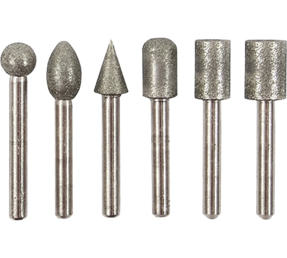 Изображение товара Набор шарошек алмазных хв-к 6 мм, L 60 мм, 6 шт Pobedit 2160626