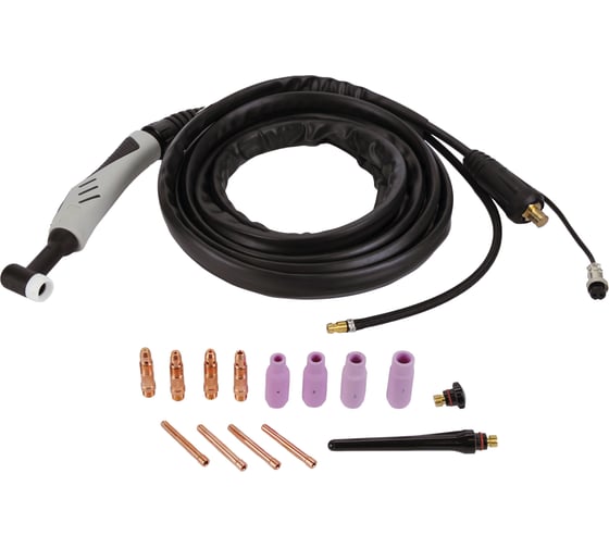 Изображение товара Горелка сварочная TIG с кнопкой (4 м, Dх50) ELITECH 195762