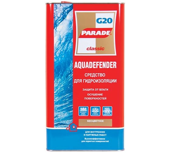 Изображение товара Средство для гидроизоляции Бесцветный 1 л G20 PARADE 90005059918