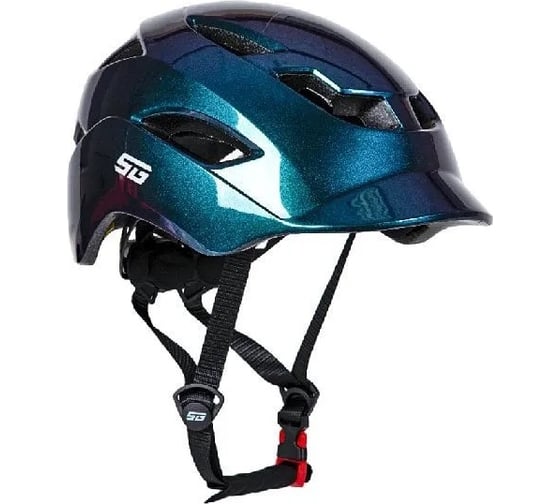 Изображение товара Шлем с фонарем STG TS-51, M (54-58 см), синий Х112439