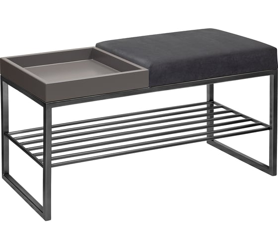 Изображение товара Банкетка GreenWeen RUBY BOX черная, Mouse Grey, GreyBox, 850x400x450 GW-RUBYBOX-MGGREY-850B