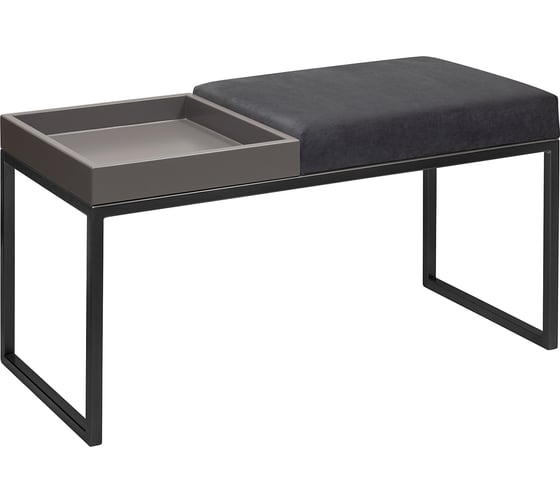 Изображение товара Банкетка GreenWeen ALBA BOX черная, Mouse Grey, GreyBox, 850x400x450 GW-ALBABOX-MGGREY-850B