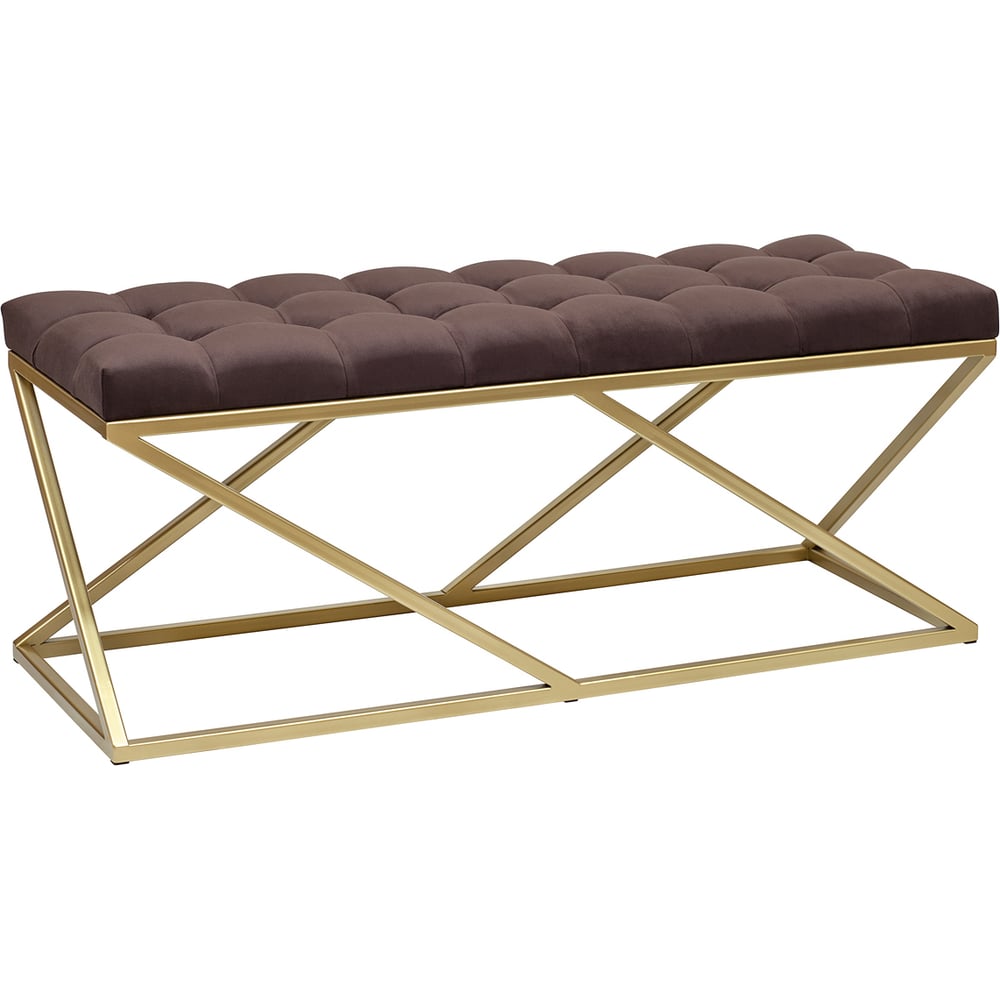 Изображение товара Банкетка GreenWeen ZUMA золотая с каретной стежкой 1100x400x450 мм