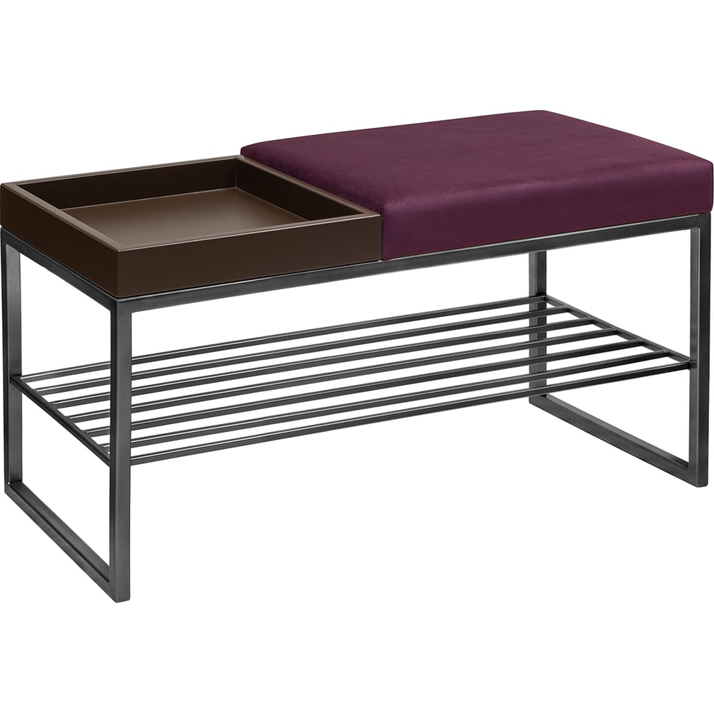 Изображение товара Банкетка GreenWeen RUBY BOX черная марсала с местом для хранения