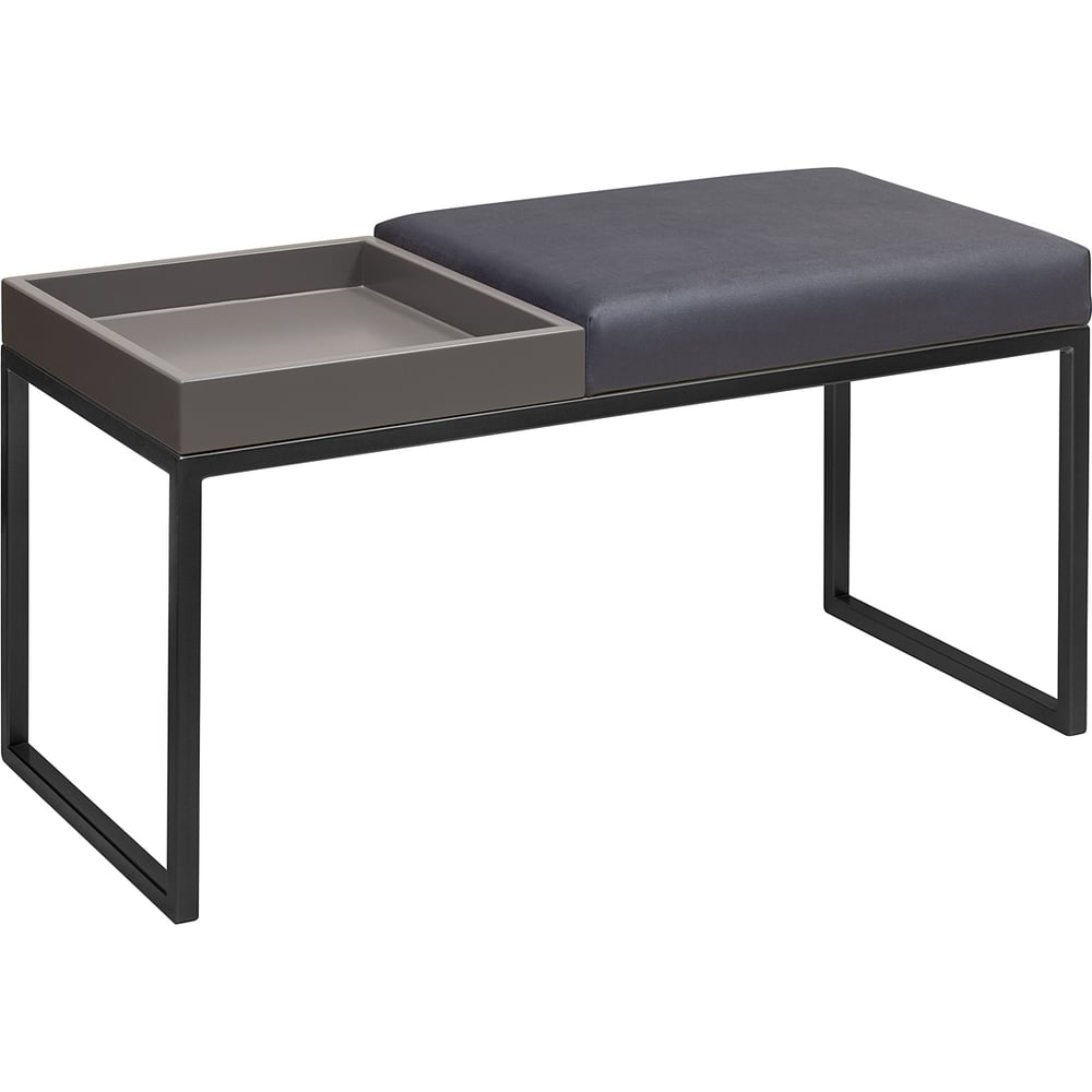 Изображение товара Банкетка GreenWeen ALBA BOX черная Light Blue GreyBox 850x400x450 мм