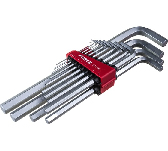 Изображение товара Набор длинных Г-образных шестигранников 2-19 мм, 13 предметов FORCE 5137XL