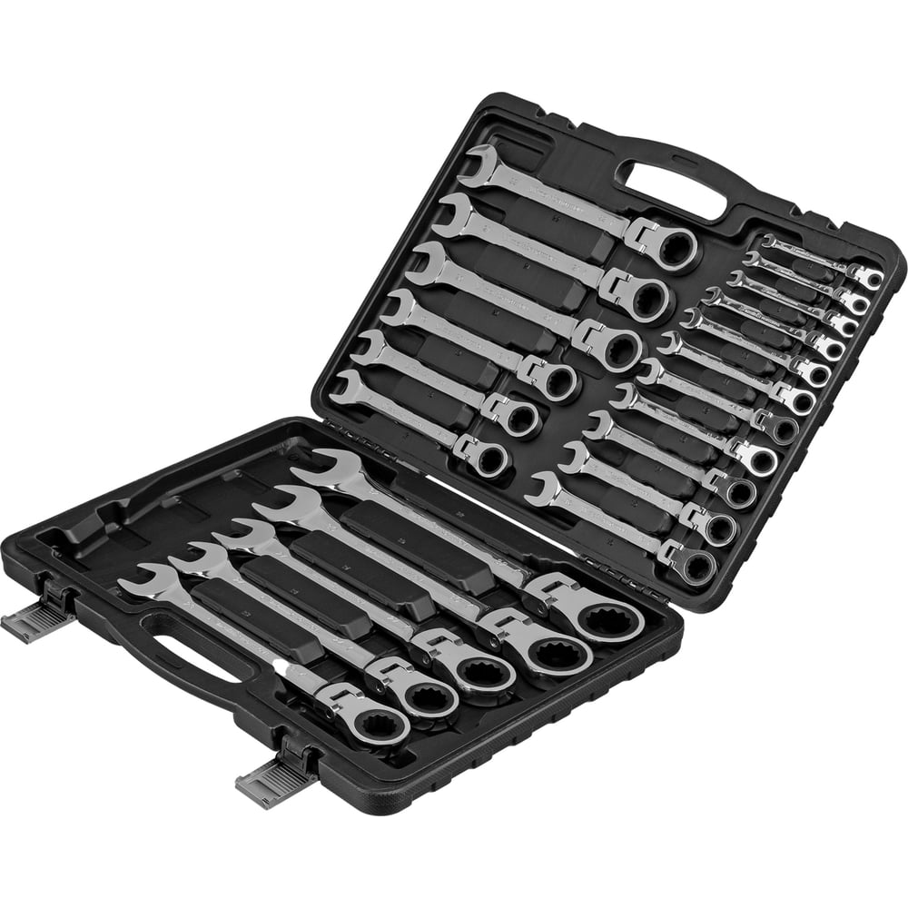 Набор комбинированных трещоточных ключей MATRIX набор комбинированных ключей matrix 14513 рожково накидных трещоточных размер 8 19 мм количество 8 шт