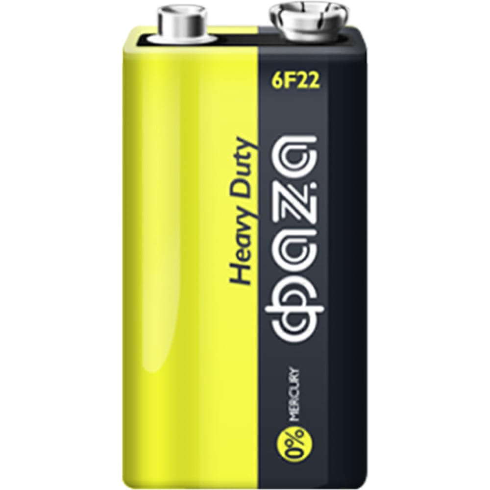 батарейка ergolux 9v 6lr61 6f22 zinc carbon солевая 9 в спайка 12443 Солевая батарейка ФАZА
