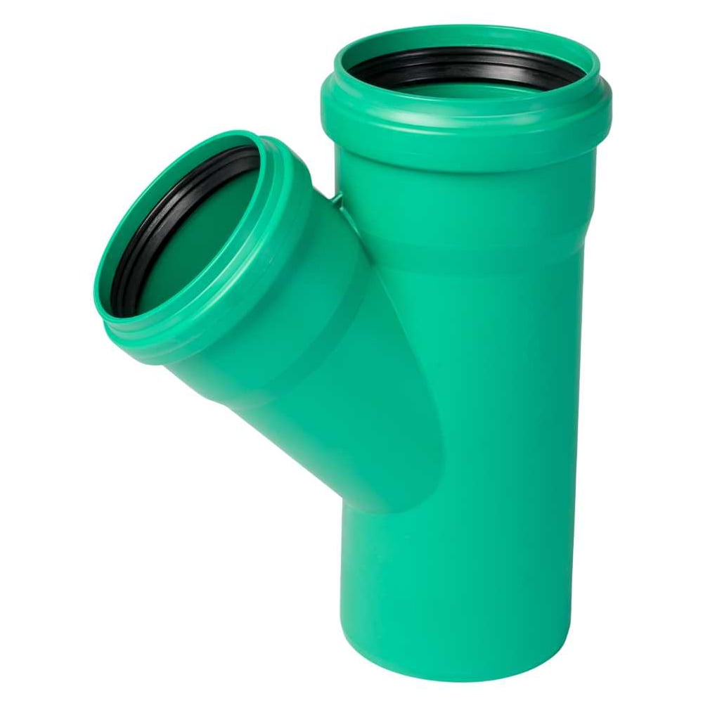 Изображение товара Тройник ливневой канализации Ostendorf 125 110 45 градусов зеленый