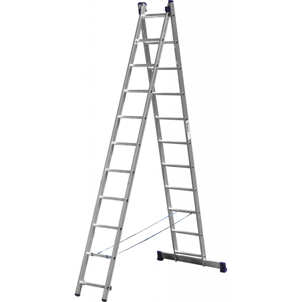 Универсальная двухсекционная лестница СИБИН лестница двухсекционная сибин 38823 11 11 ступеней