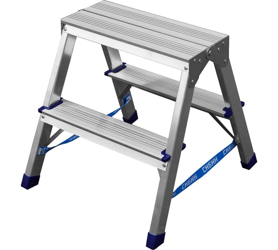 Изображение товара Двухсторонняя алюминиевая стремянка СИБИН 2 ступени 38825-02