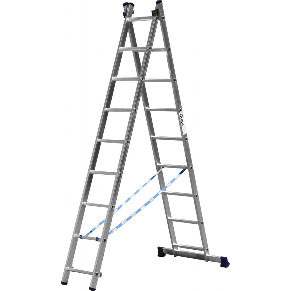 Универсальная двухсекционная лестница СИБИН лестница стремянка сибин 38803 05 5 ступеней
