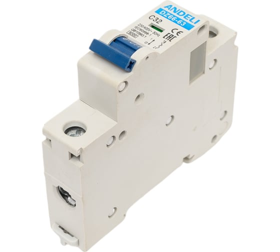 Изображение товара Автоматический выключатель ANDELI DZ66-63/1P 32A 6kA тип C ADL01-231