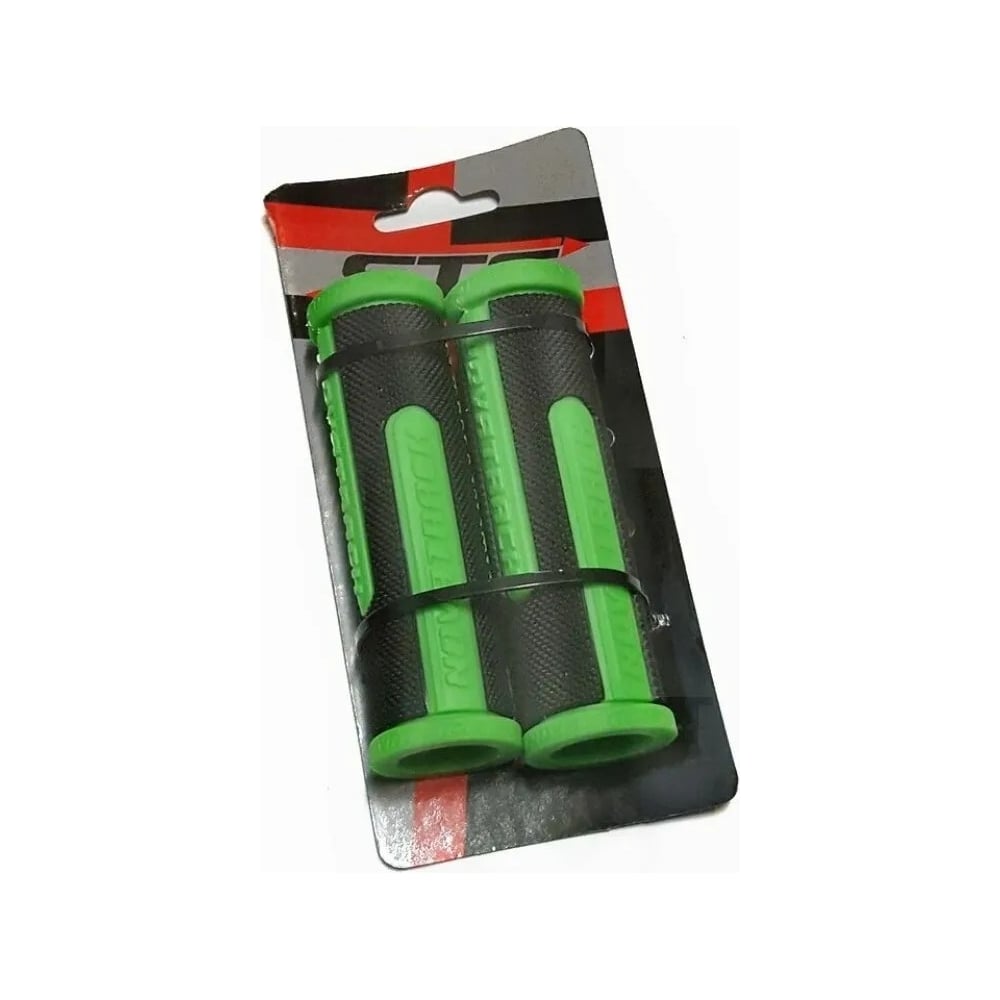 Изображение товара Грипсы STG Novatrack 110мм черный салатовый резина легкие и надежные