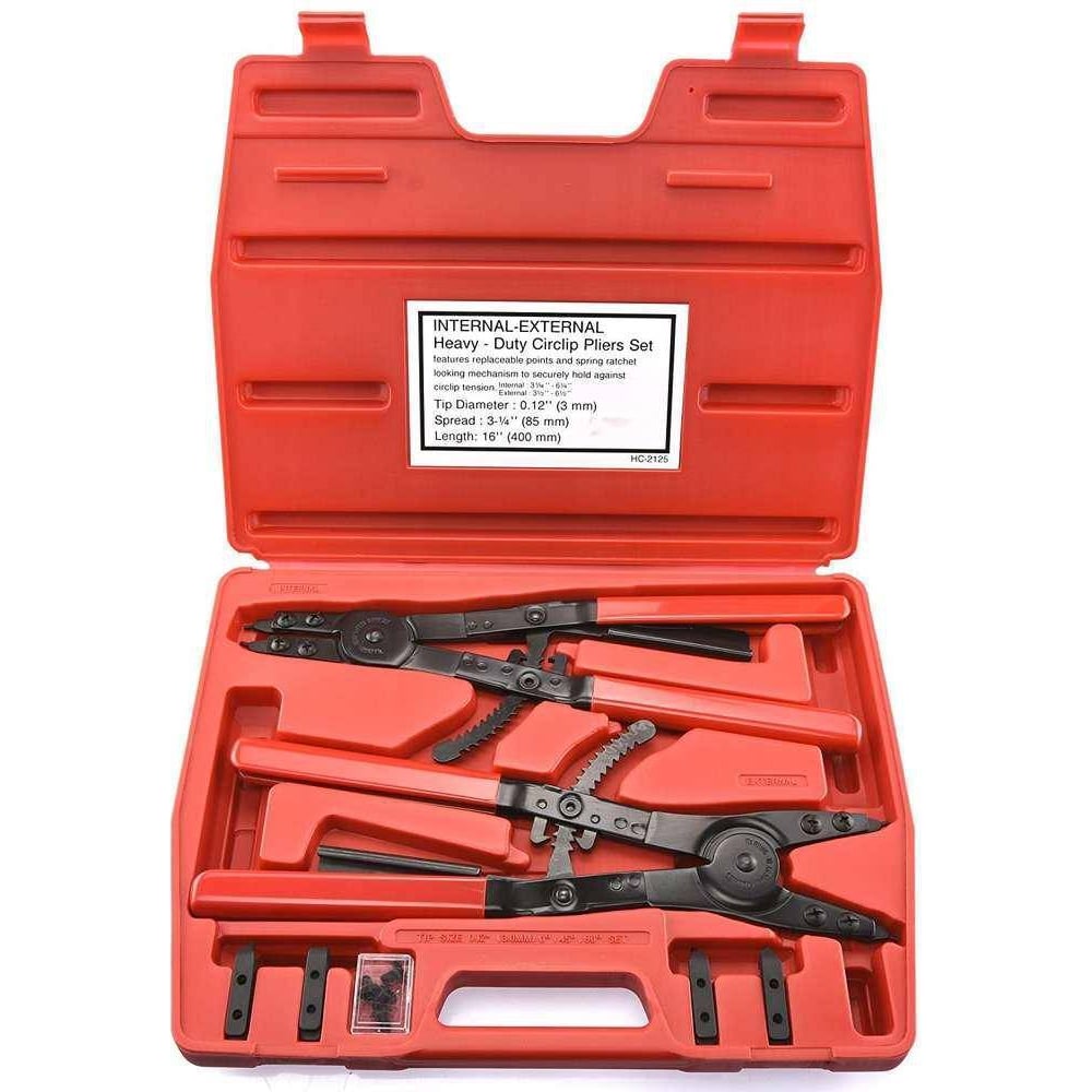 Изображение товара Универсальный набор съемников стопорных колец в кейсе 12 предметов FORCE 912U1