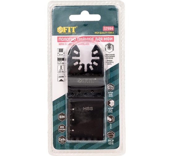 Изображение товара Полотно пильное фрезерованное ступенчатое, Bi-metall Co 8%, 34x0.8 мм FIT 37984