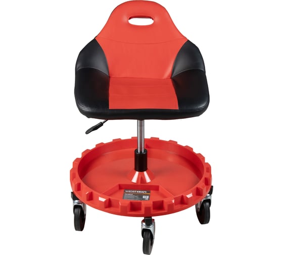Изображение товара Табурет механика WIEDERKRAFT с лотком для инструмента, микролифтом, мягким покрытием и спинкой WDK-86012
