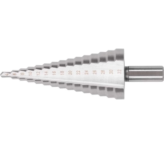 Изображение товара Сверло ступенчатое HSS (Р6М5) по металлу, 15 ступеней, 4-32 мм FIT 36400