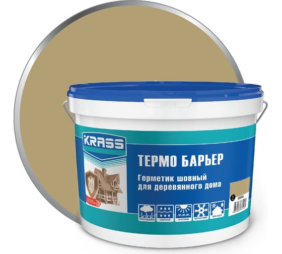 Изображение товара Акриловый герметик KRASS Термо Барьер для деревянного дома 7 кг сосна Лк-00008875