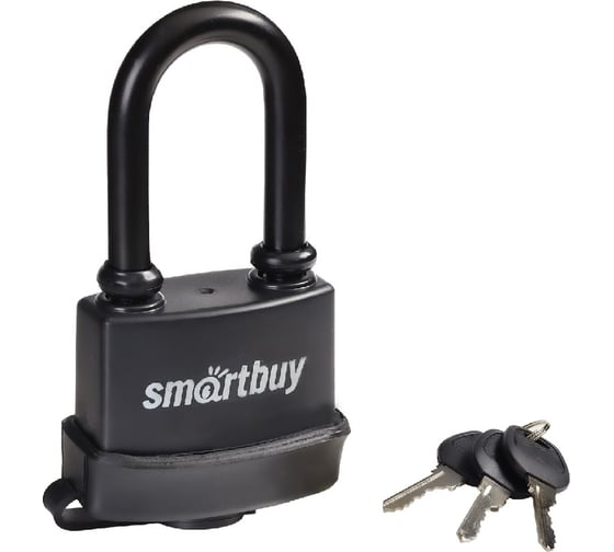 Изображение товара Навесной уличный замок Smartbuy корпус 56х50 мм, удлиненная дужка, d8.2 мм, 3 ключа, дверца SBT-LK-5650L