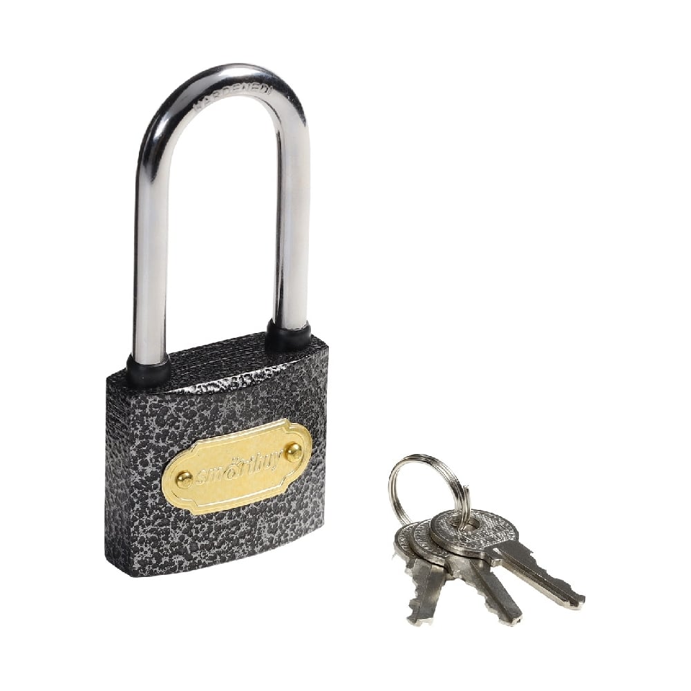 Изображение товара Навесной замок Smartbuy корпус 38х33 мм, удлиненная дужка d5.5 мм, 3 ключа SBT-LK-3833L