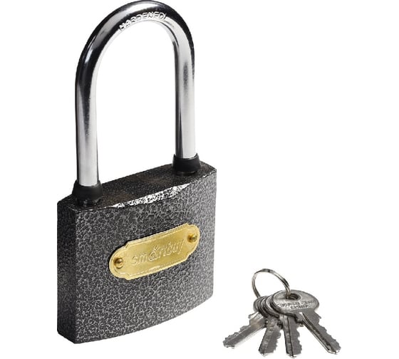 Изображение товара Навесной замок Smartbuy корпус 60х48 мм, удлиненная дужка d8.5 мм, 3 ключа SBT-LK-6048L