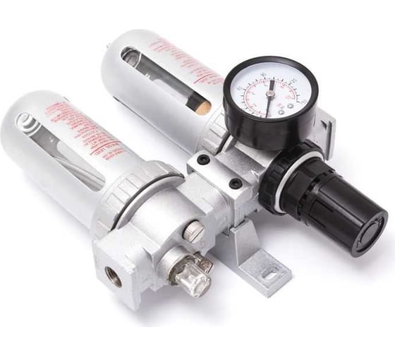 Изображение товара Блок подготовки воздуха 1/4" (фильтр-регулятор+лубрикатор) (10 Мк, 800 л/мин, 0-10 бар, раб. температура 5-60) Partner PA-AFRL802(9300)