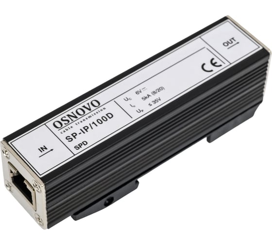 Изображение товара Устройство грозозащиты для локальной вычислительной сети OSNOVO SP-IP/100D (скорость до 100 Мб/с) sct1076