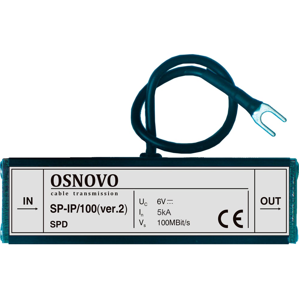 Устройство грозозащиты для локальной вычислительной сети OSNOVO соединитель osnovo lan rj45 rj 45 м tr ip2