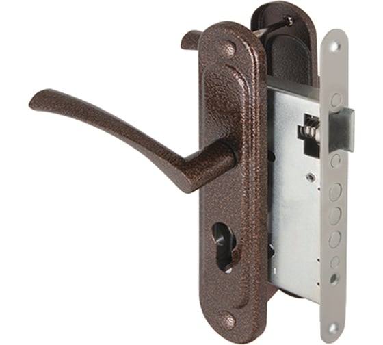 Изображение товара Корпус врезного замка с ручками на планке AJAX KIT А7-5555/3 W/B MOS 41567