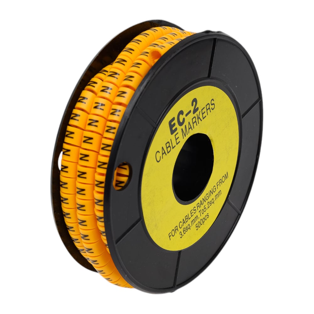 Изображение товара Маркер кабельный HLT МК2- 4мм символ N 500шт желтый