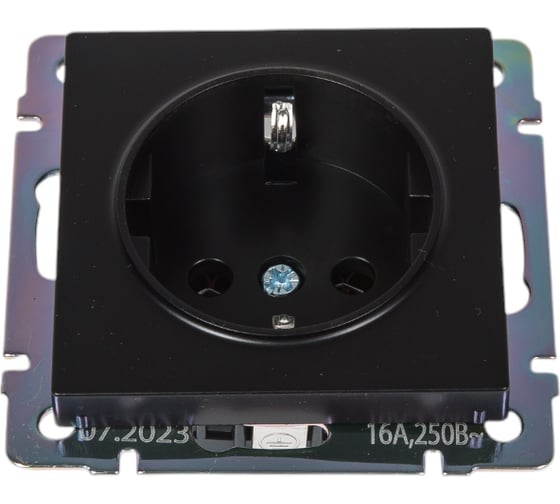 Изображение товара Розетка Smartbuy с заземлением 16А черная Нептун SBE-05b-16-S1-Z