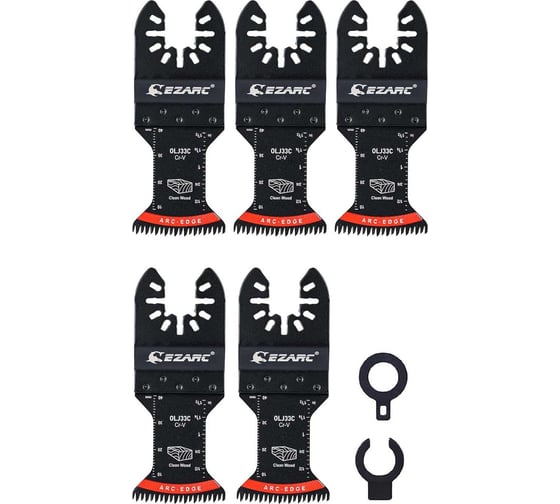 Изображение товара Хромованадиевые насадки по дереву и пластику для реноватора набор 5 шт Ezarc 801612