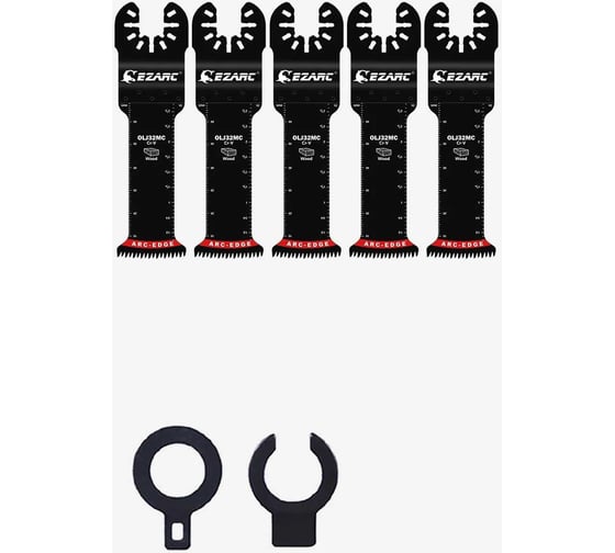 Изображение товара Удлиненные хромованадиевые насадки по дереву и пластику для реноватора, набор 5 шт Ezarc 801613