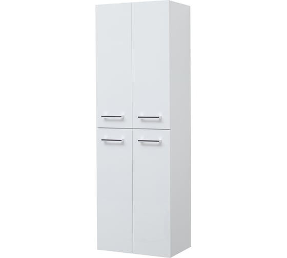 Изображение товара Пенал Dreja Rus 50, 4 дверки, стеклянные полки, белый глянец 77.0301W