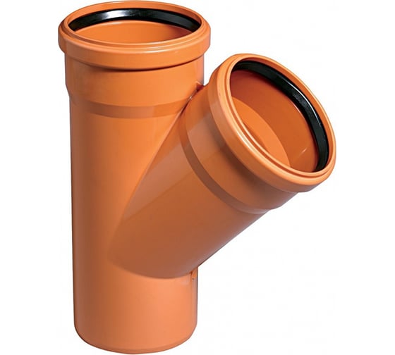 Изображение товара Двухраструбный тройник для наружной канализации Ostendorf 45 градусов, 200х110 мм 223330