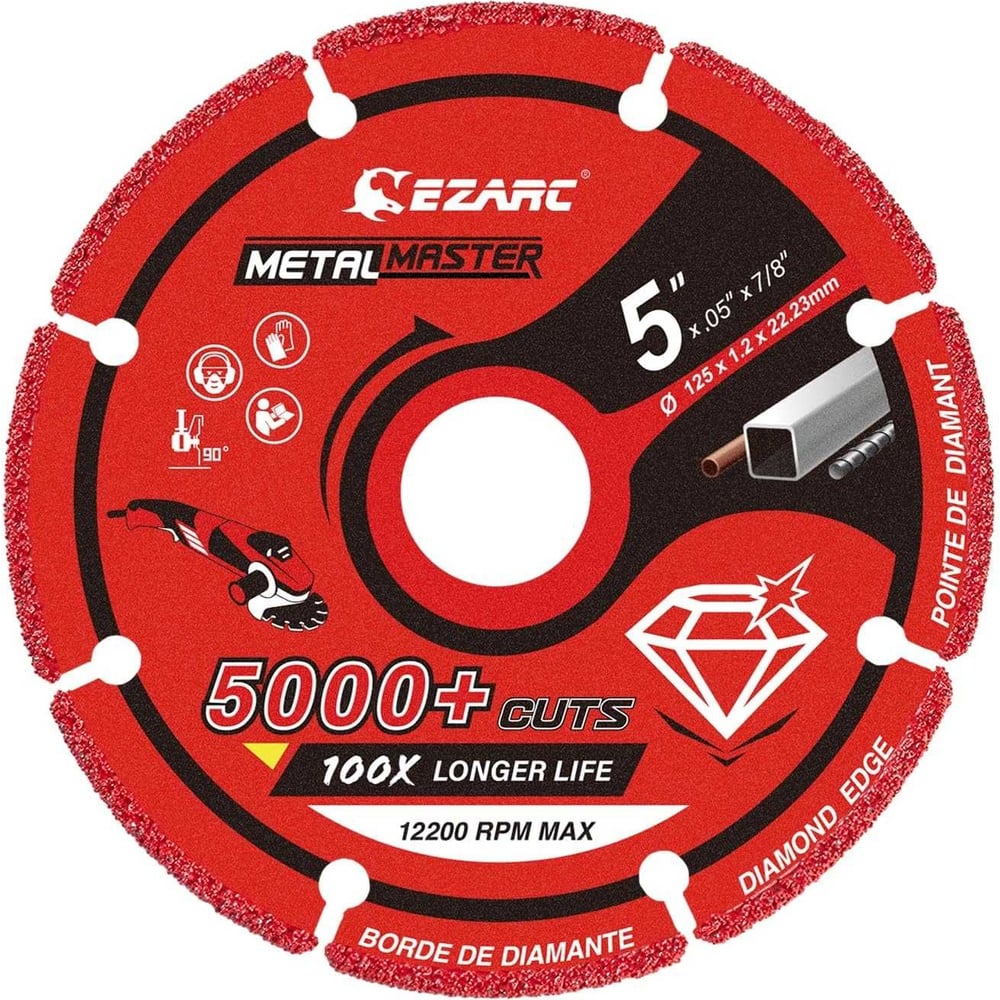 Изображение товара Алмазный отрезной диск по металлу 125 мм Ezarc сегментированный для нержавеющей стали и алюминия