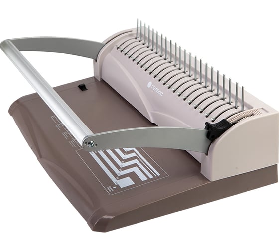 Изображение товара Брошюратор ГЕЛЕОС А4, на пластиковую пружину бп-13+, коричневый, пробивает до 13 листов, сшивает до 450 листов, d пружины до 51 мм БП13пск