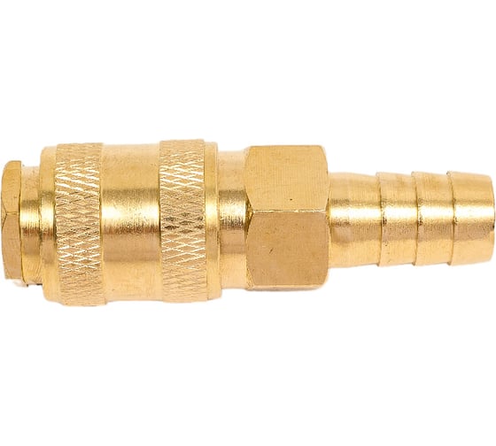 Изображение товара Быстроразъем пневматический с клапаном "елочка" 12 мм, латунь Partner PA-BSE1-5SH(7461)
