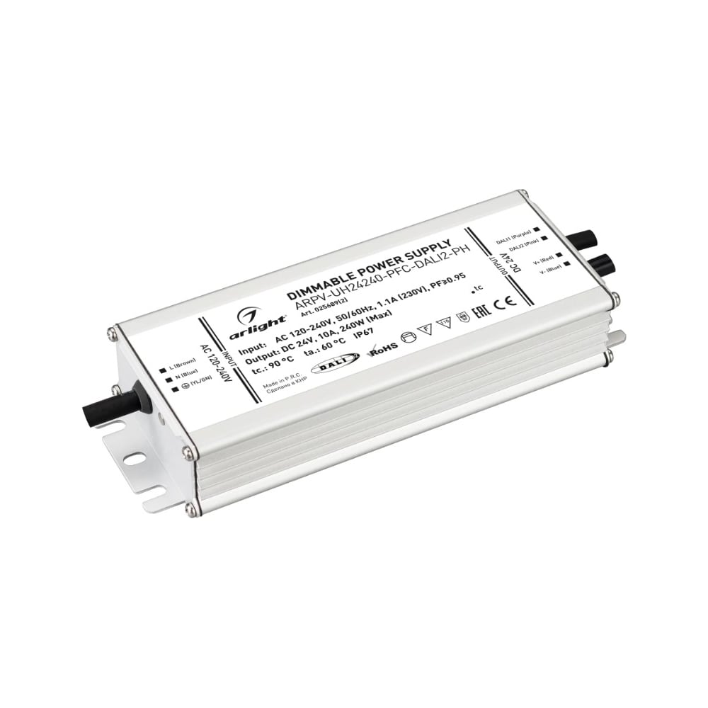 Изображение товара Блок питания Arlight ARPV-UH24240-PFC-DALI2-PH 240 Вт IP 67 для светодиодов