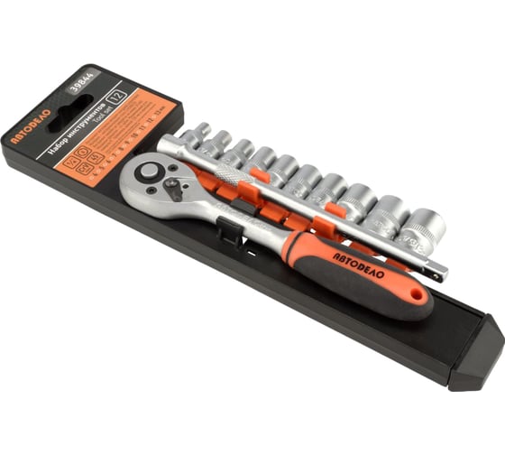 Изображение товара Набор торцевых головок АвтоDело 1/4" DR 12 предметов холдер 39844 14565