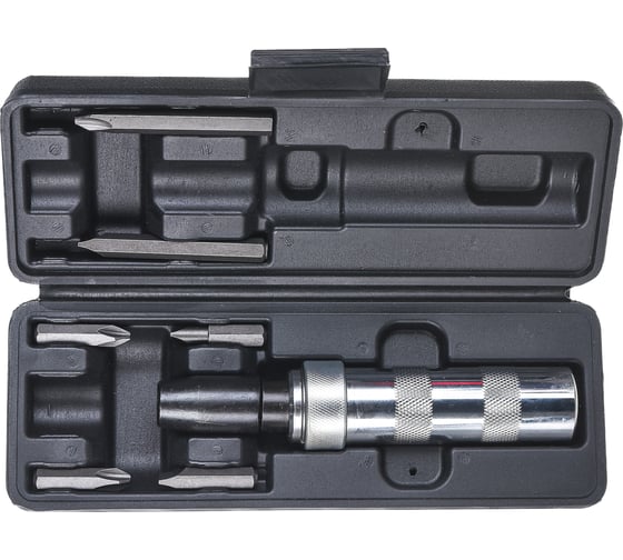 Изображение товара Ударная отвертка АвтоDело хром 6 насадок футляр 40002 10296