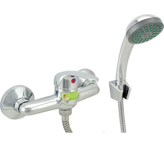 Изображение товара Одноручный смеситель Eleanti для душа, с металлическим шлангом, хромированной лейкой и кронштейном 0402.856