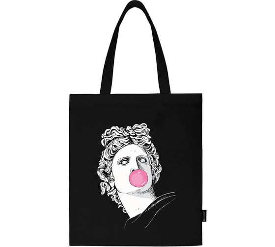 Изображение товара Сумка-шоппер BRAUBERG premium, канвас, 40x35 см, на кнопке, карман, черный, aphrodite 271904