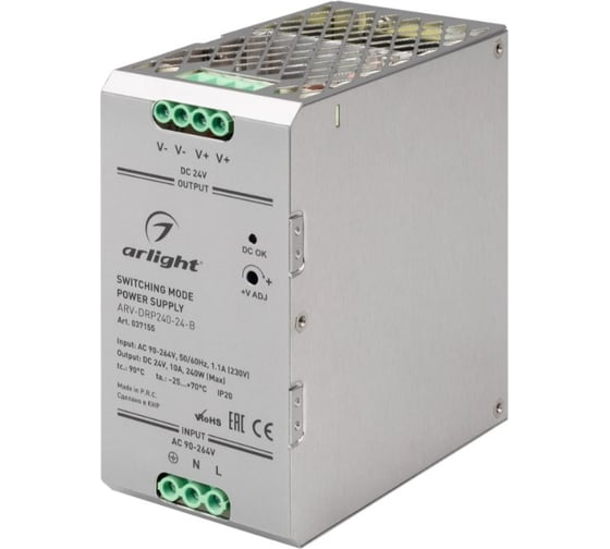 Изображение товара Блок питания Arlight ARV-DRP240-24-B 1шт 037155