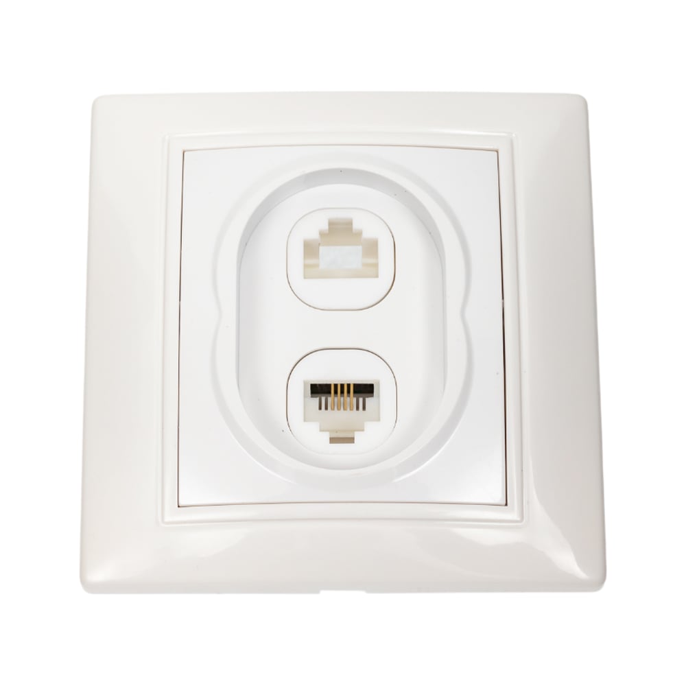 Изображение товара Розетка компьютерная и телефонная Smartbuy Венера SBE-01w-S1-RJPH